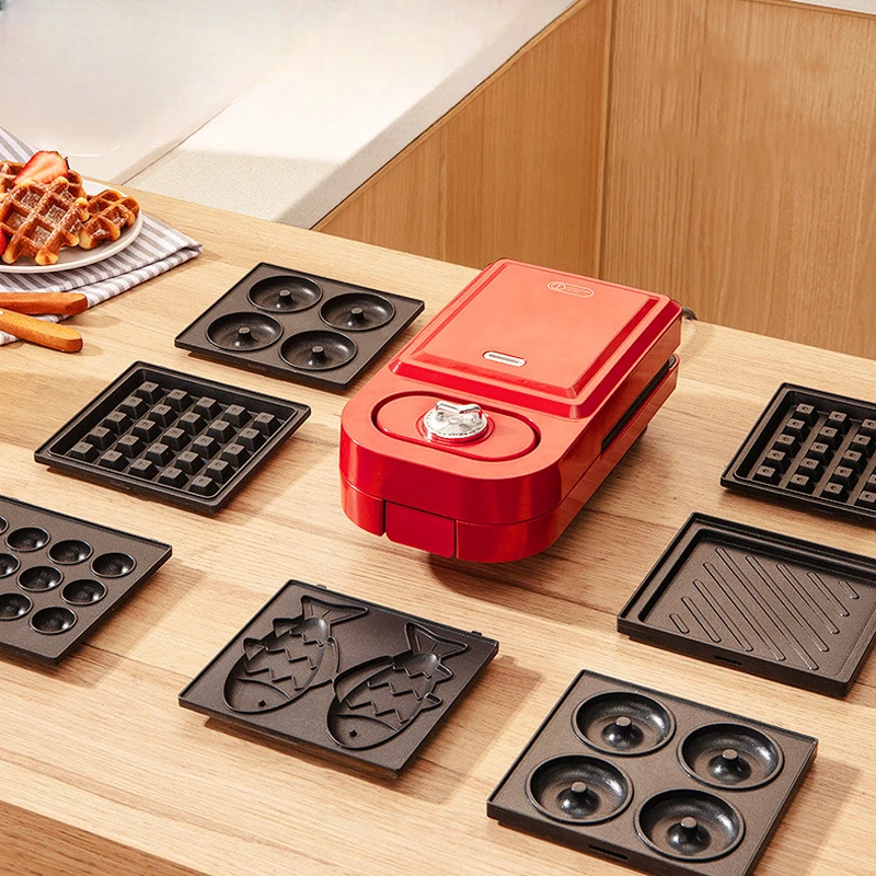 Electric Sandwich Maker Timing Waffle Maker Breakfast Toaster Donut Baking Machine Multifunctional Egg Takoyaki Cake Oven