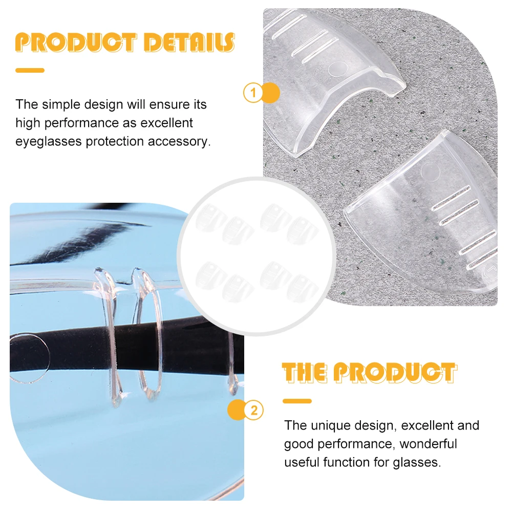 

4 Pairs TPU Wing Guard Side Shields for Eyeglasses Safety Protectors Durable Comfortable Glasses Accessories Sideshield