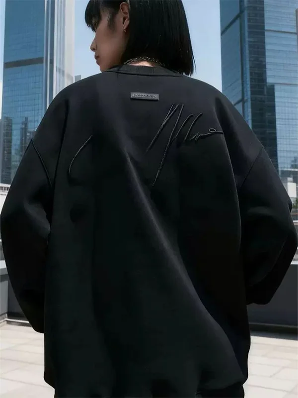 

plus Size Korean Sle Embroidered Letter Sweatirt Loose Casual Spor round Ne Top for Big Size Men And Women