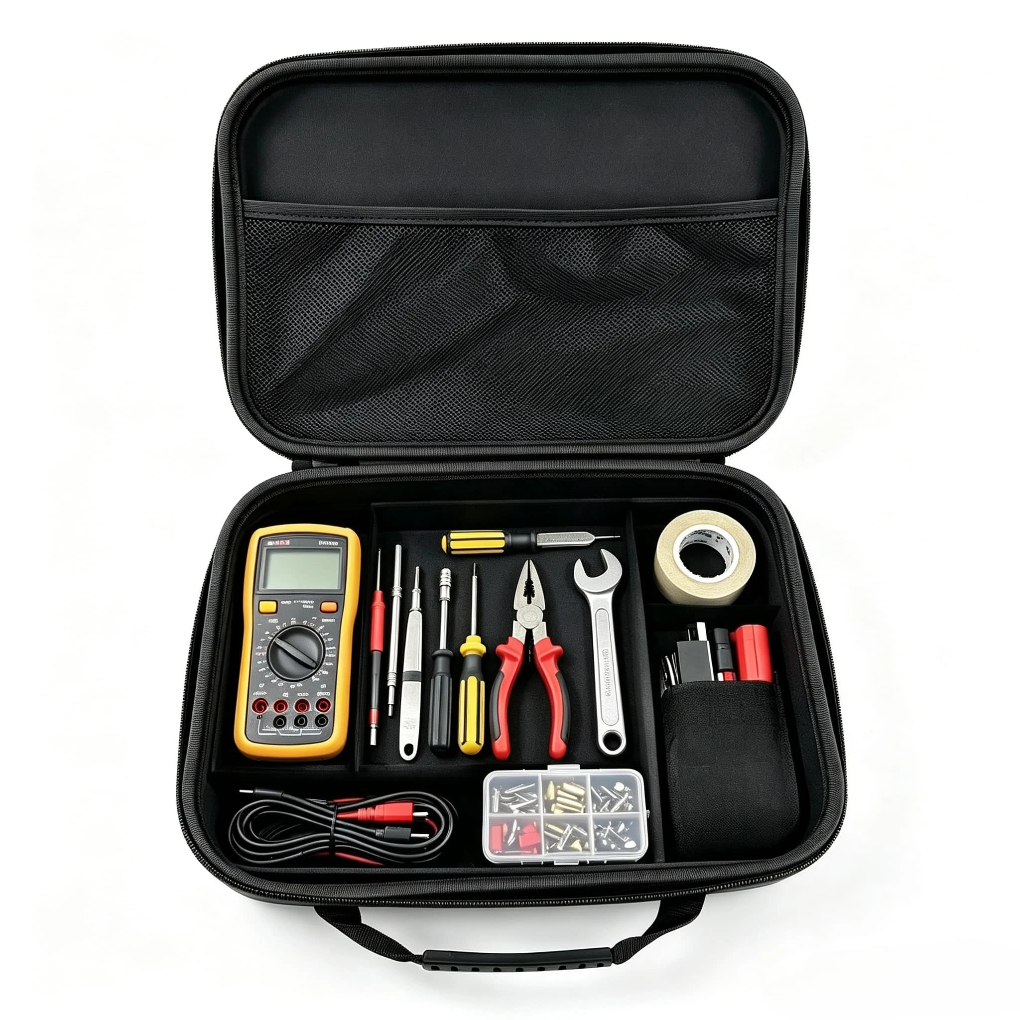 Hard Shell EVA Shockproof Tool Storage Case Portable Tool Organizer Bag with Handle & Mesh Pocket Case Only