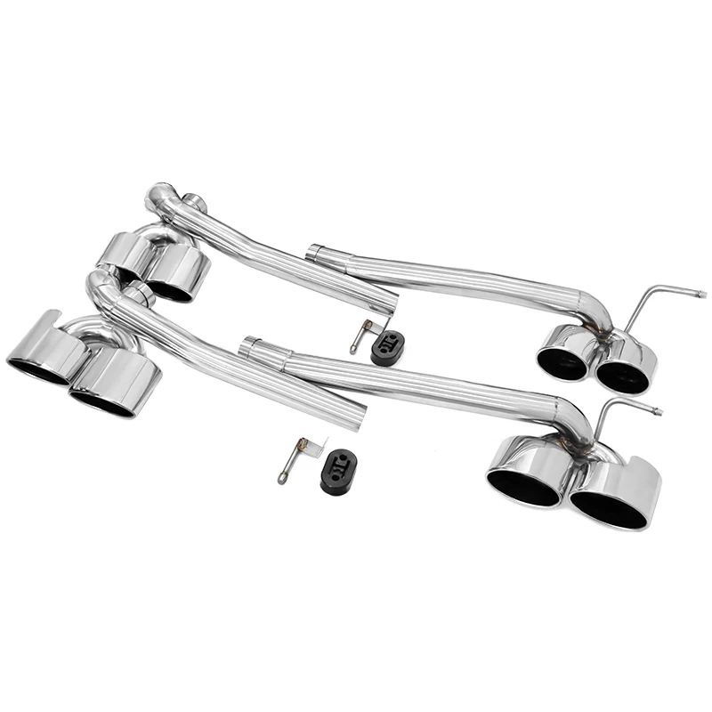C63 Style Quad Exhaust Tips for Mercedes W204 C180 C200 C250 (2008-2014)  Stainless Steel Tailpipe Upgrade For AMG Sport Bumper
