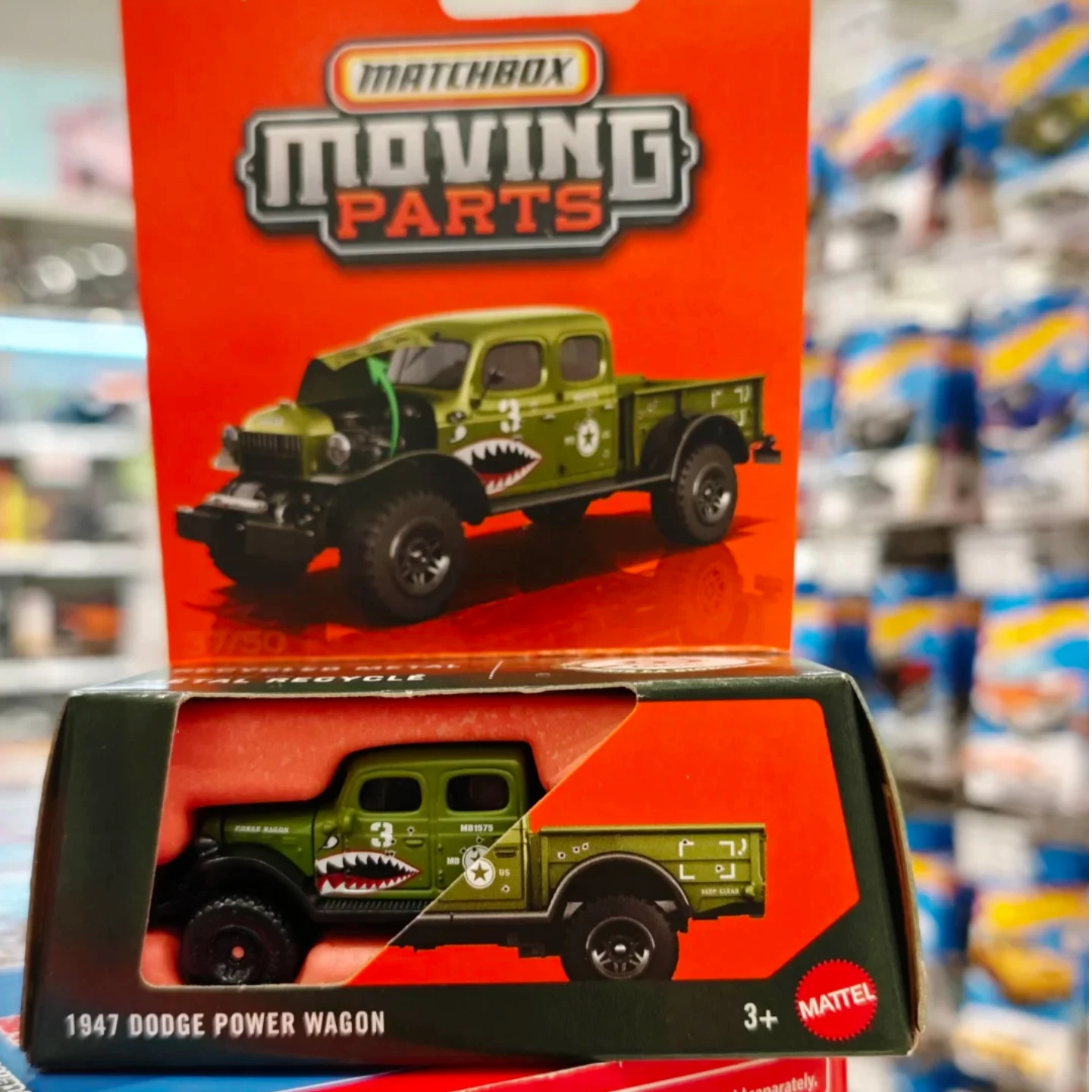 Matchbox Moving Parts 1947 Dodge Power Wagon Shark Mouth Livery 1:64 Scale Metal Base & Rubber Tires Collectible Diecast Toy