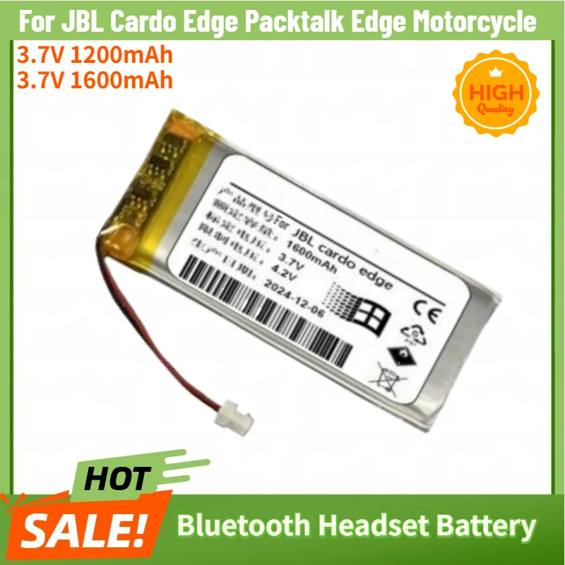3.7V 1200mAh 1600mAh Battery For JBL Cardo Edge Packtalk Edge Motorcycle Bluetooth Headset High Quality ReplacementBattery