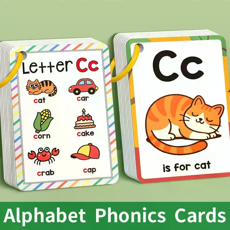 도전적인 교육용 게임, 156개의 A-Z 단어가 포함된 27개의 영어 단어 발음 학습 카드