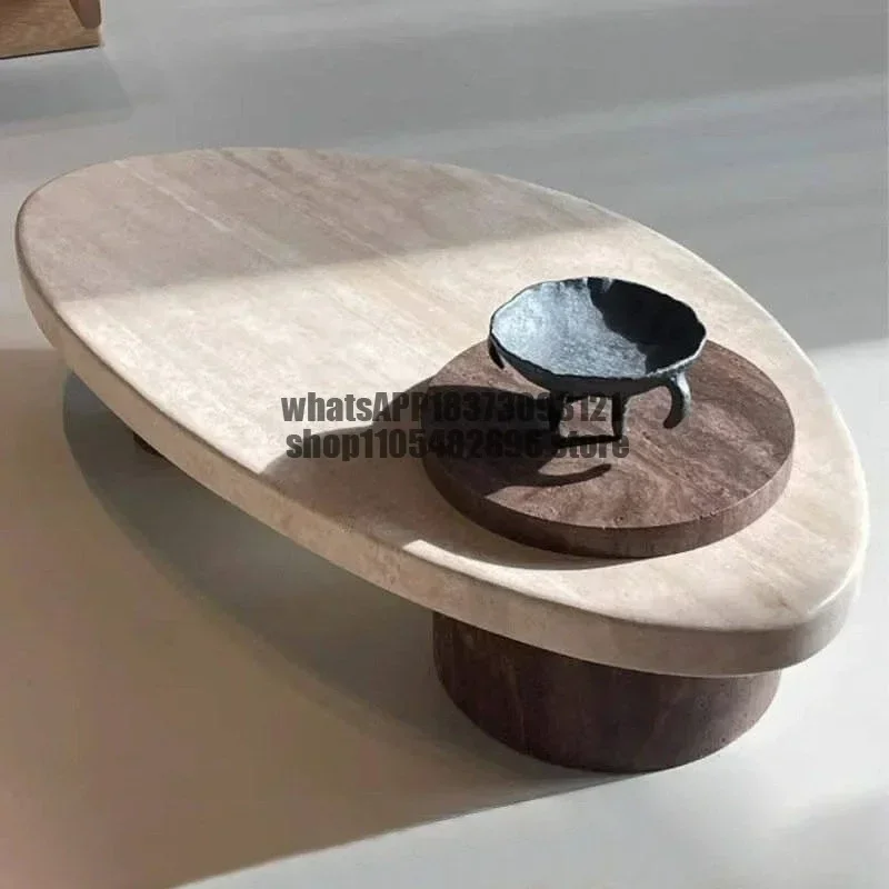 Coffee table living room household simple modern creative coffee travertine marble