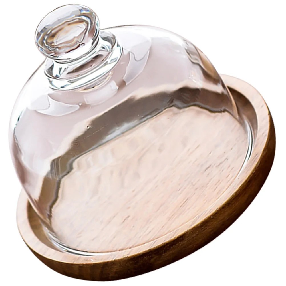 

Transparent Glass Cake Stand with Lid Thick Cover Dustproof Dessert Snack Protective Cupcake Cover Display Plate Kitchen Tool