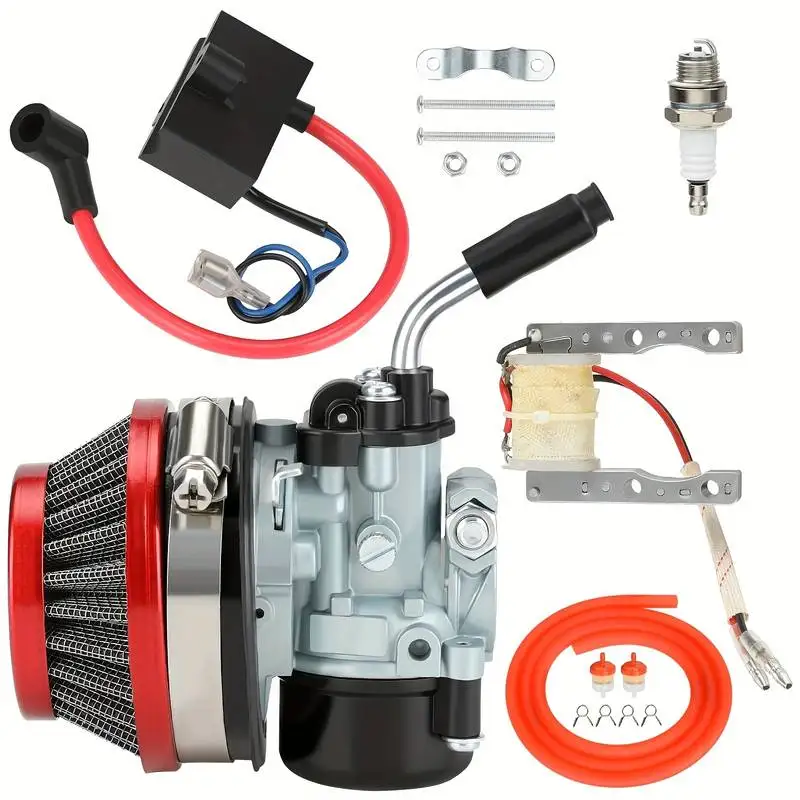 

Motorized Bike Carburetor With CDI Ignition Coil Magneto Coil Kit Compatible With 2 Stroke 80 100 49 50 66 Motorized Bicycle Gas
