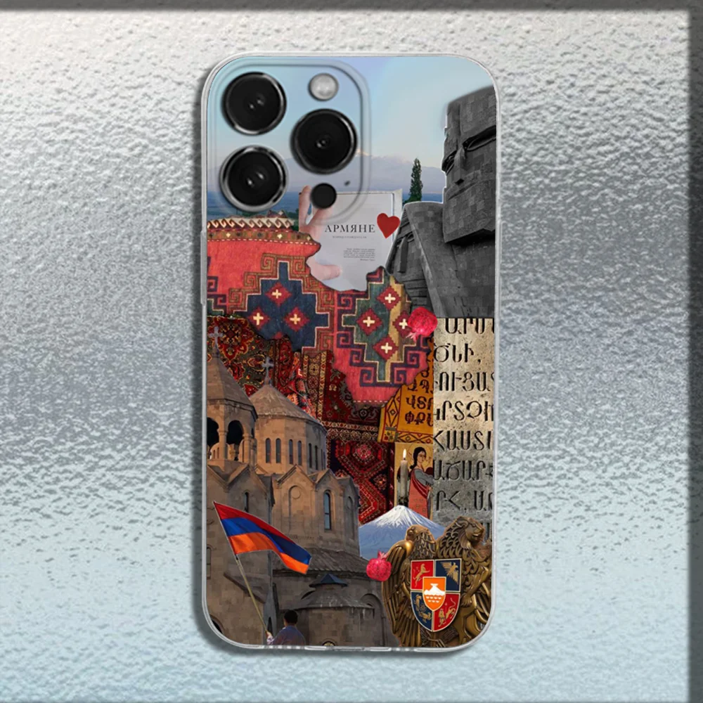 أرمينيا العلم جواز السفر جراب هاتف آيفون 16 15 14 13 12 11 برو ماكس Mini X XS SE 7 8 Plus 16E للصدمات سيليكون لينة غطاء