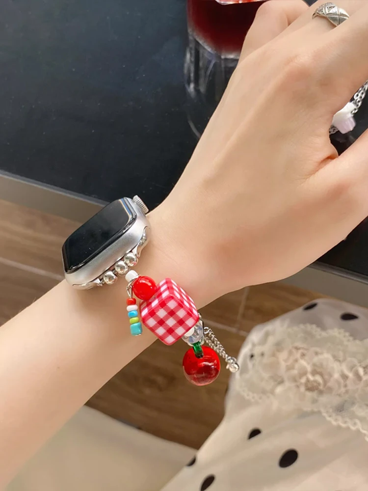 Ремешок с милым котенком и котом для Apple Watch Ultra 10 9 8 7 6 5 SE 4, женский браслет-ремешок для iWatch 38 мм 40 мм 41 мм 42 мм 45 мм 46 мм 49 мм