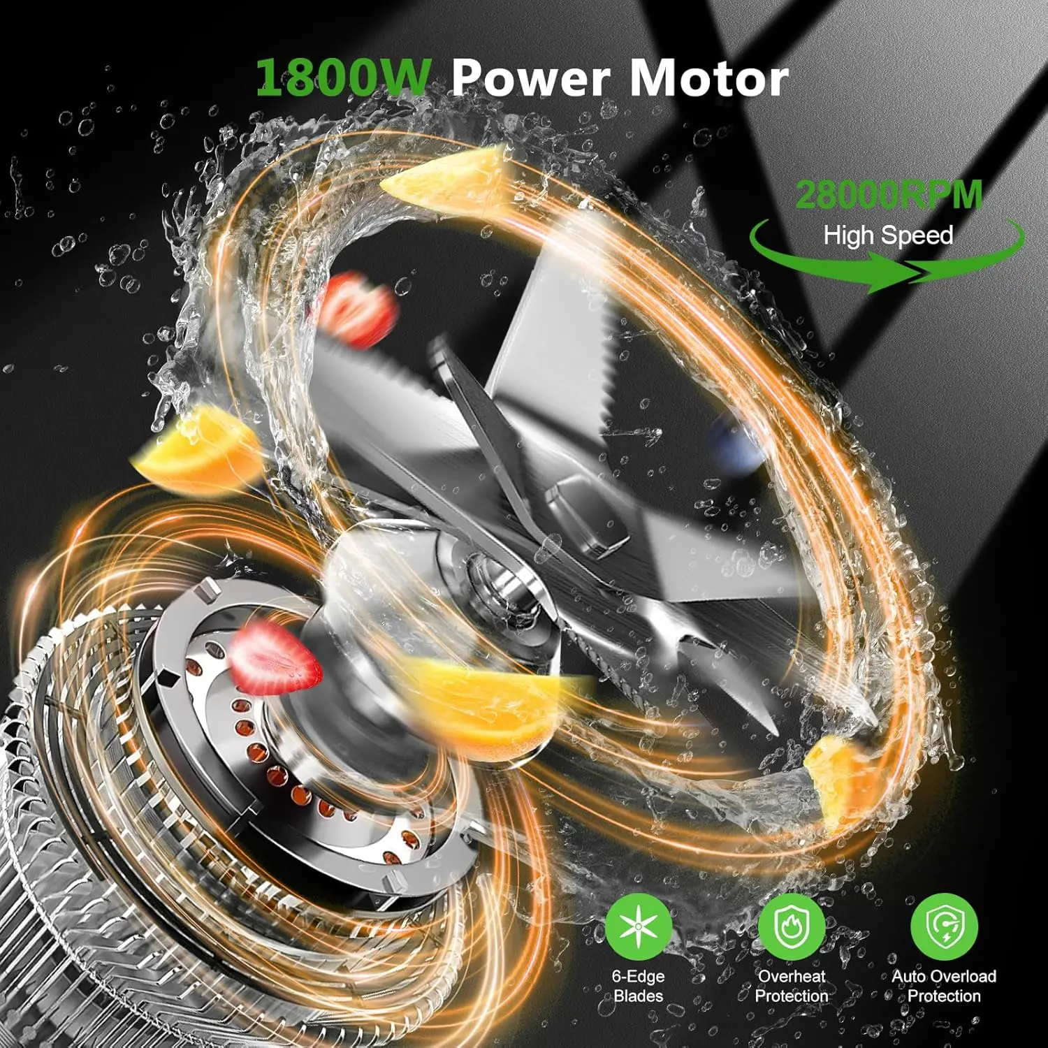 Blender for Smoothies with 1800 Watt Motor Powerful Countertop Blenders for Kitchen 70OZ Large Capacity Smoothie Blender and Gri