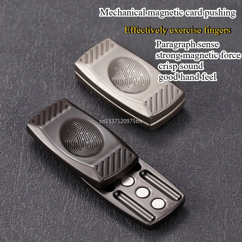 Magnetische Push-Karte Mechanische Slider Stress Relief Spielzeug Schieben Platte Münze EDC Metall Entlasten Anti Stress Zappeln Sensorischen Spielzeug
