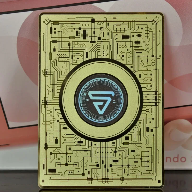 

Hot Selling Custom Engraved Stainless Steel NFC Chip Smart Limited Metal Field Center Trading Card Gold Metal Game Card