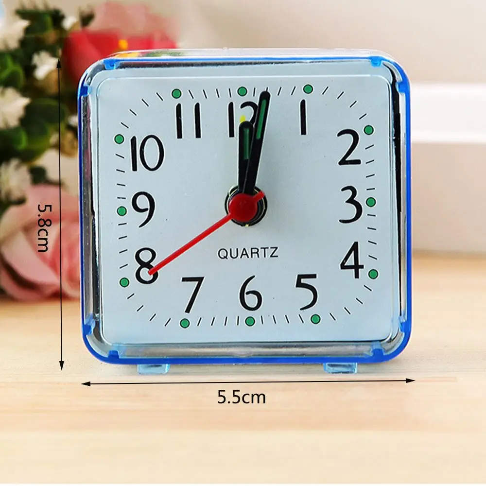 Quartz Square Alarm Clock Bedroom Bedside Office Twin Bell With Night Light Home Room Decoration Alarm