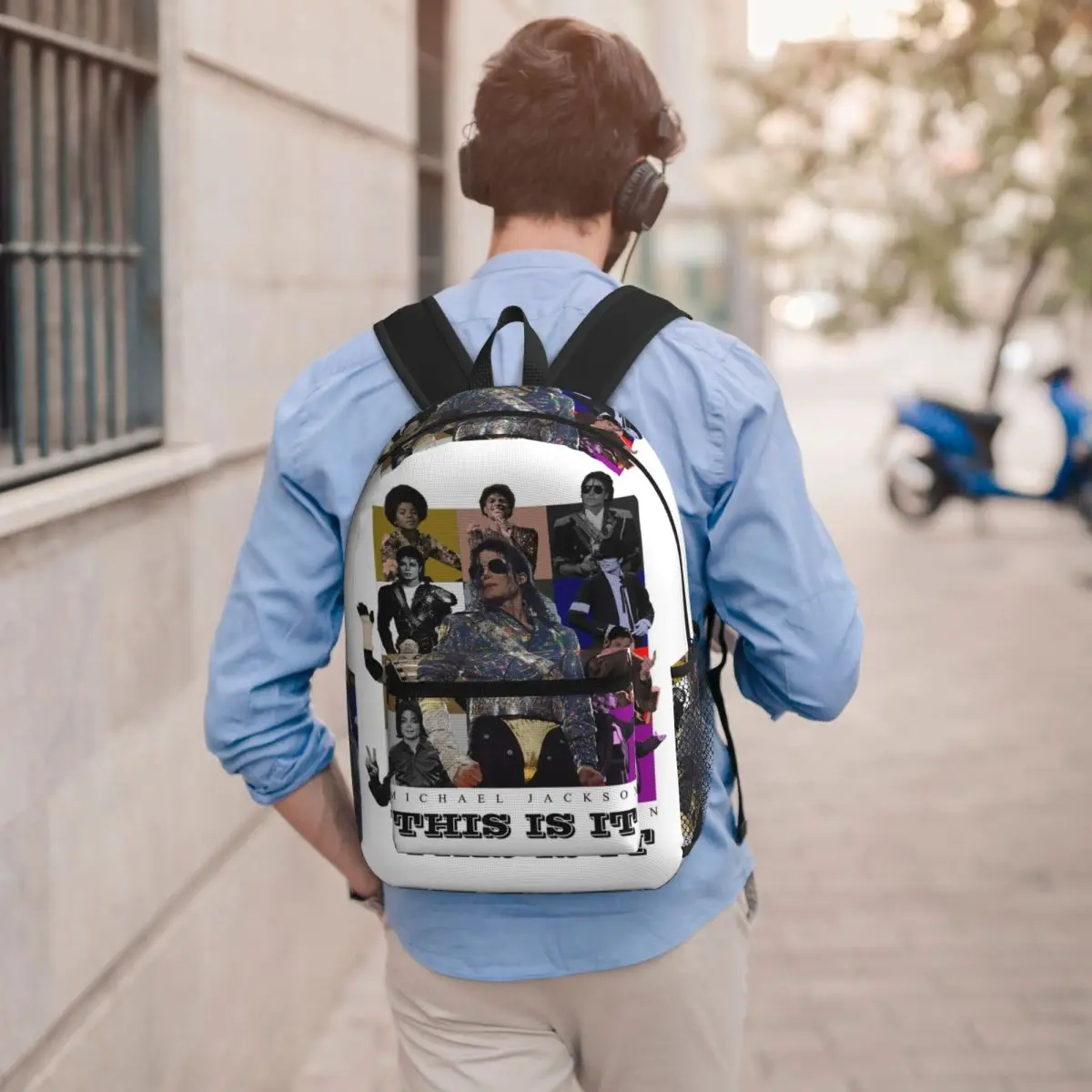 Michael Jackson Dancing Backpack Student BookBag Kids School Bag Computer Shoulder Bags for Men Women