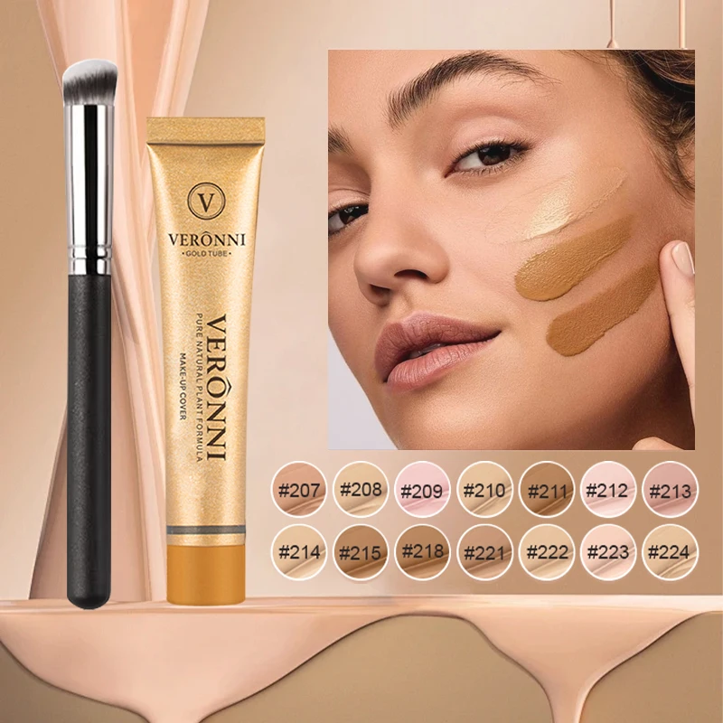 14色リキッドコンシーラーファンデーションセット、保湿長持ち軽量多目的メイクマットファンデーションコンシーラー