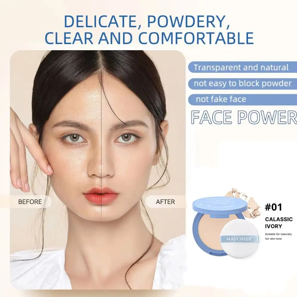 Long-lasting Setting Powder Cream Matte Brightening Oil-control Pressed Powder Sweatproof Moisturizing Brightening Face Powder