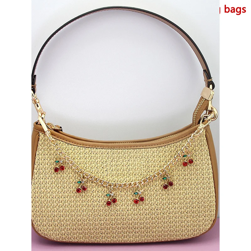 مزاجه الموضة الزجاج الحجر الأحمر الكرز سلسلة مجوهرات حقيبة معلقة حقيبة المجوهرات سحر حقيبة الملحقات