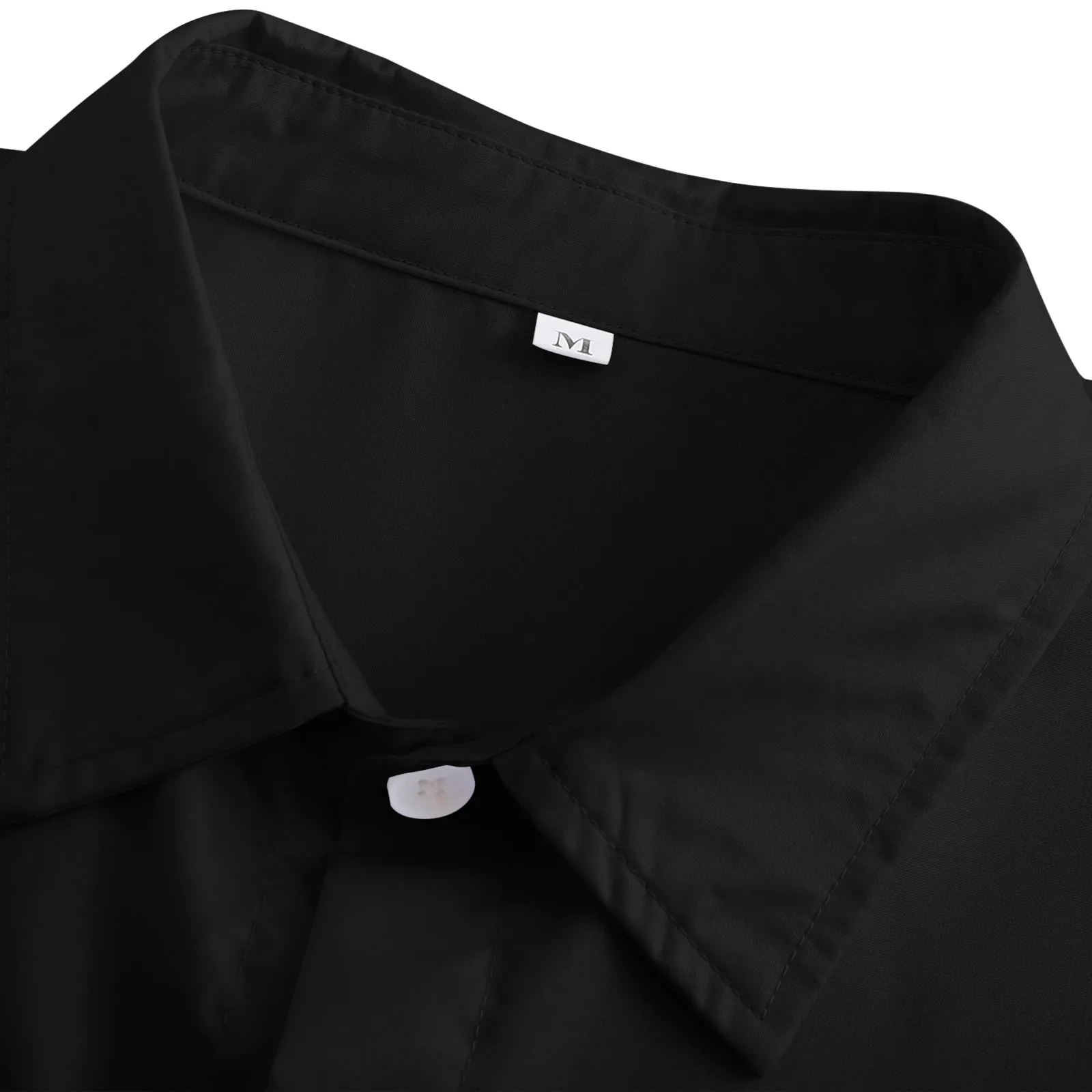 

Men's Short Sleeve Business Shirts Solid Color Casual Classic Lapel Scoop Neck Shirts For Men Regular Fit Cotton Bottoming Shirt