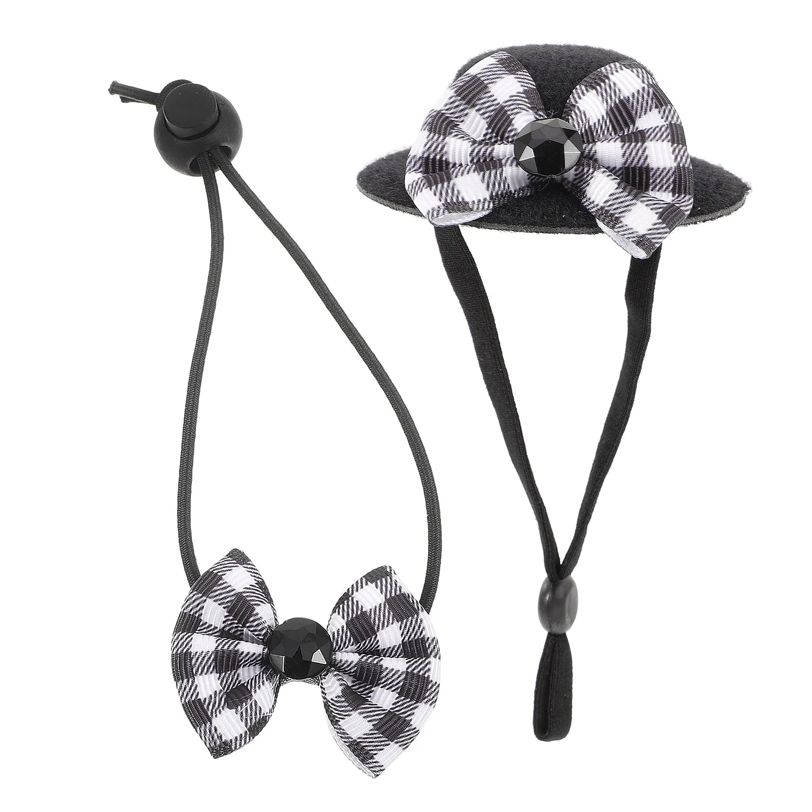 1Set Hamster Hat Mini Small Animal Headwear Bowtie Adjustable Strap for Hamsters Guinea Pigs Chinchillas Lizards Birds Pet Photo