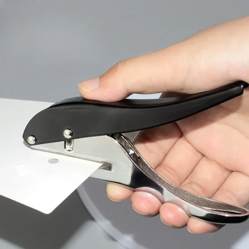 Portable Single Circle Hole Puncher Anti Slip Soft Grip Handheld Labor Saving Single Hole Punch Plier Office Craft Work Tools