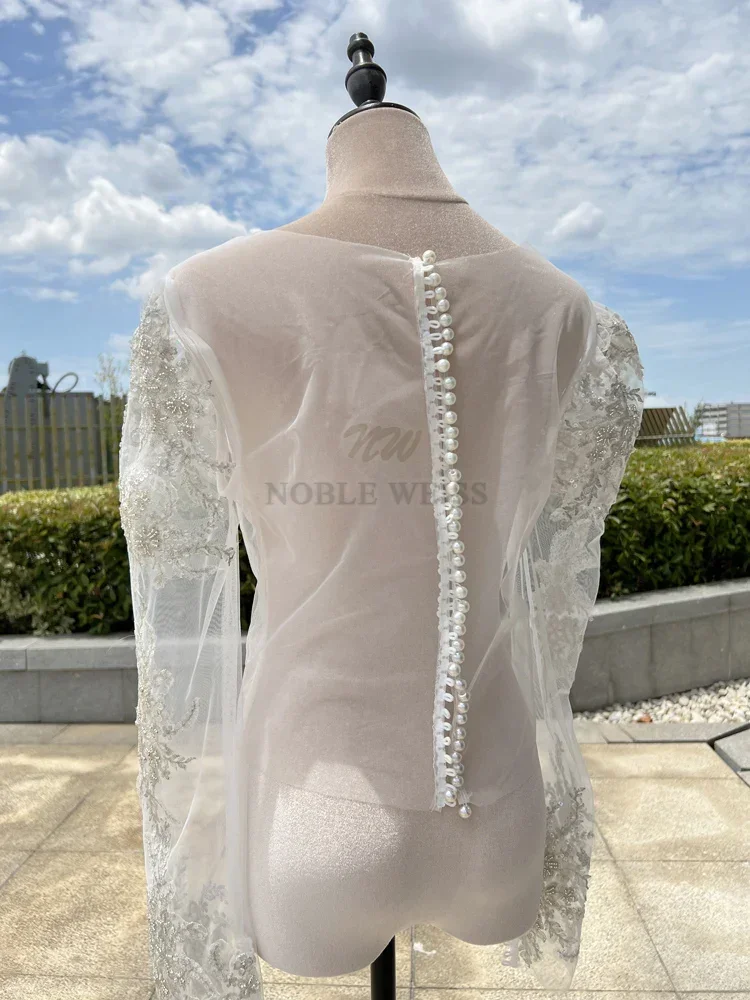 Giacca da sposa con applicazioni di perline di cristallo Avvolgente da sposa in pizzo Bolero Cappotto da sposa con paillettes taglie forti