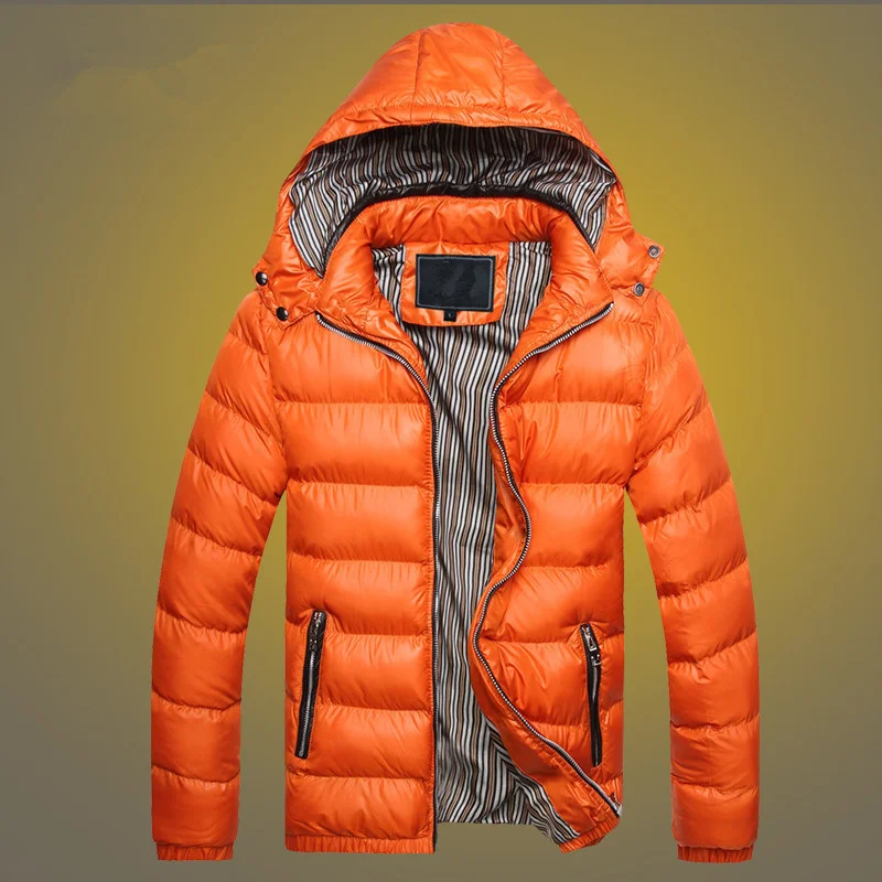 Winter Men\'s Hooded Down Jacket Outdoor Climbing Hiking Trekking Padded Clothes Male Keep Warm Cold Proof Working Overalls Coat