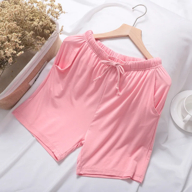 Wholesale Modal Thin Summer Shorts Loose Large Casual Home Sleepwear Elastic Waist Solid Sleep Bottoms WOMEN Knee Length Pants