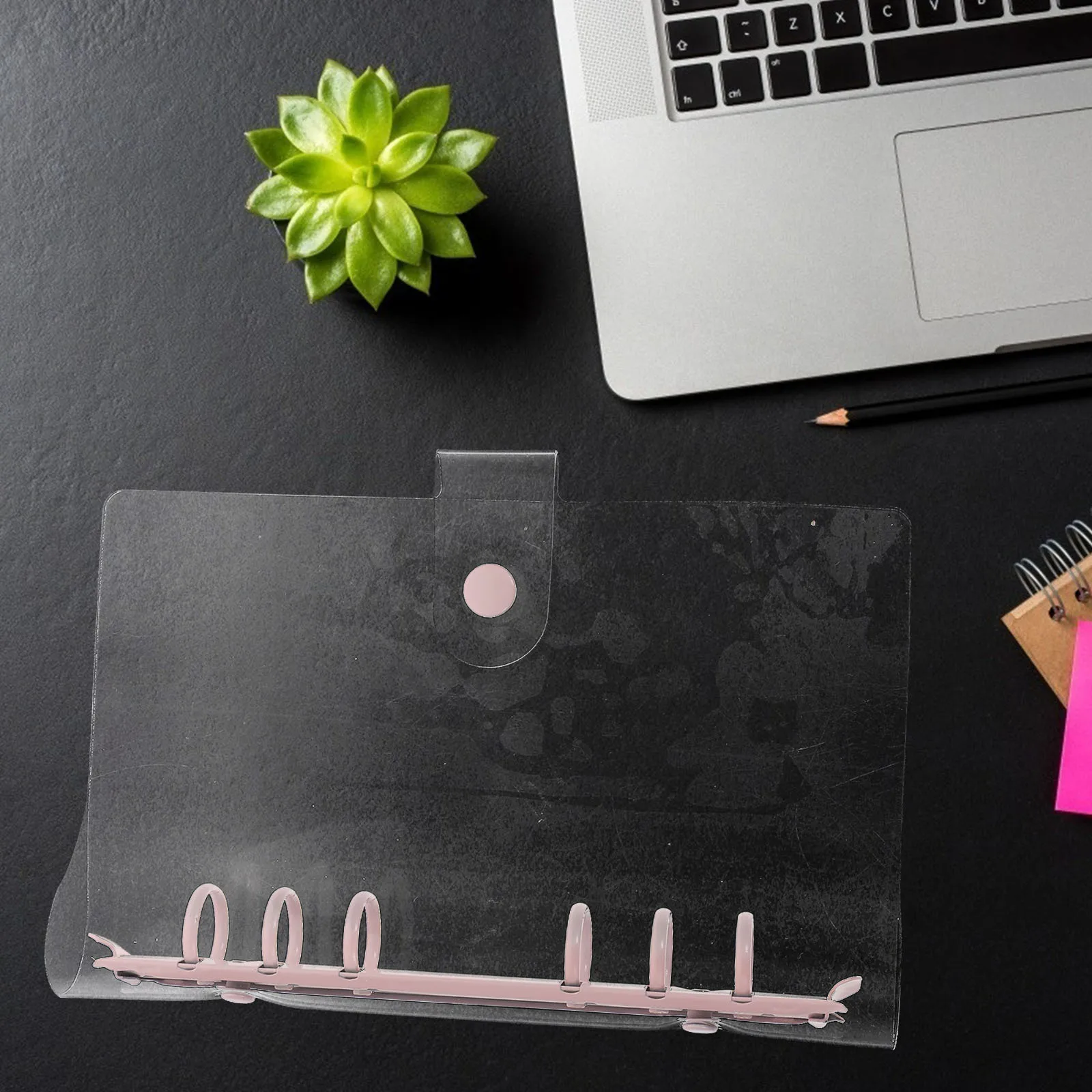 Clear PVC Loose-Leaf Folder Notepad for School Office Travel Daily Organizer Practical Memo Holder 1Pcs