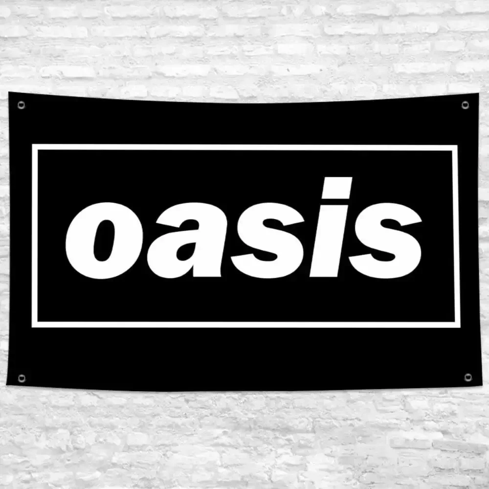 Berühmte Rockband O-Oasis Flaggen Vintage Ästhetisches Wandbehang-Banner für Schlafzimmer Wohnzimmer Gemütliche Wandteppich-Dekoration – Detail 3