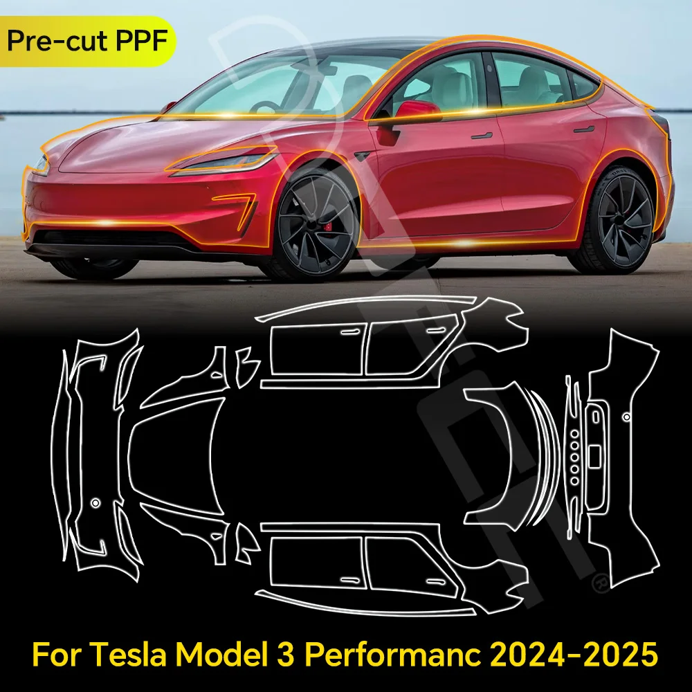 

Pre-Cut PPF For Tesla Model 3 Performance 2024 2025 9Mil TPU Paint Protection Film Clear Bra Anti-scratch Repairable Car Cover