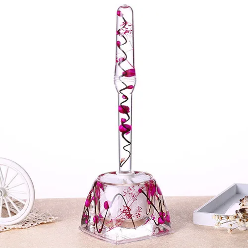 High-end Acrylic Creative Square Toilet Brush Plexiglass Pink Round Green Perforated Red Toilet Brush