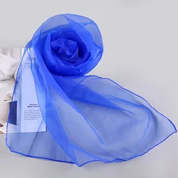 45*45CM Transparent Square Scarf Silk Scarf Women Beach Vacation Scarves Girls Dance Performance Scarves Sun-proof Handkerchief