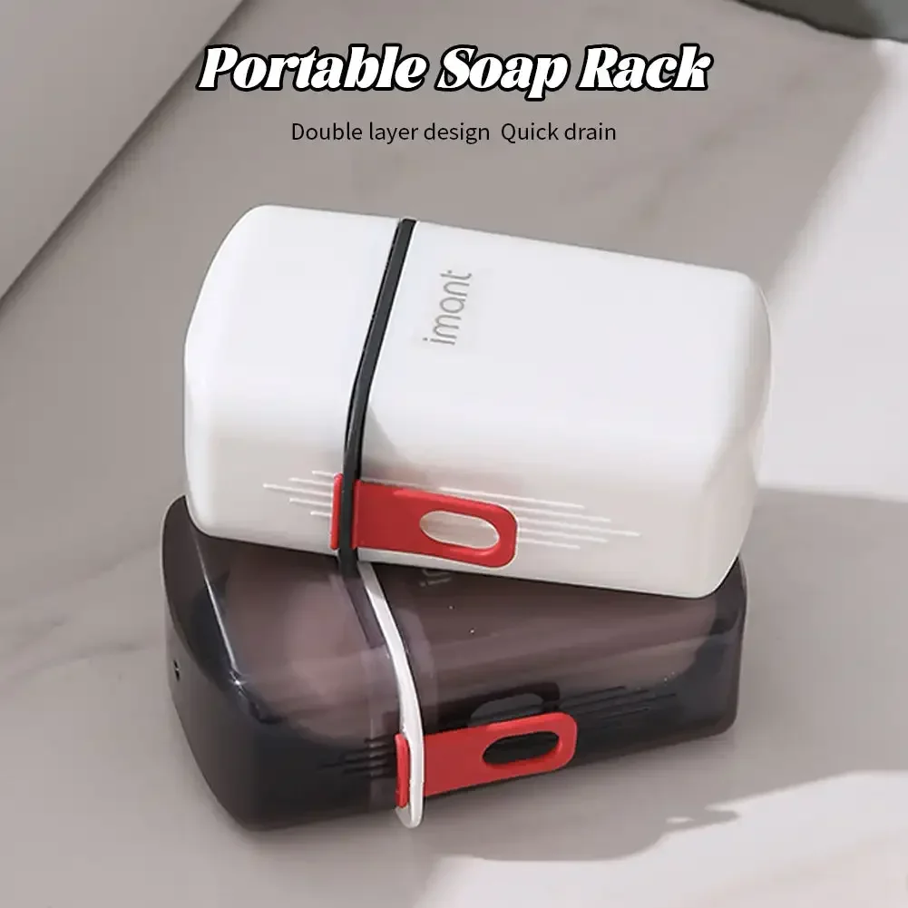 Plastic Soap Dish Travel Box Holder Container With Lid Durable Soap Case Strong Sealing Organizer Bathroom Home Outdoor Hiking