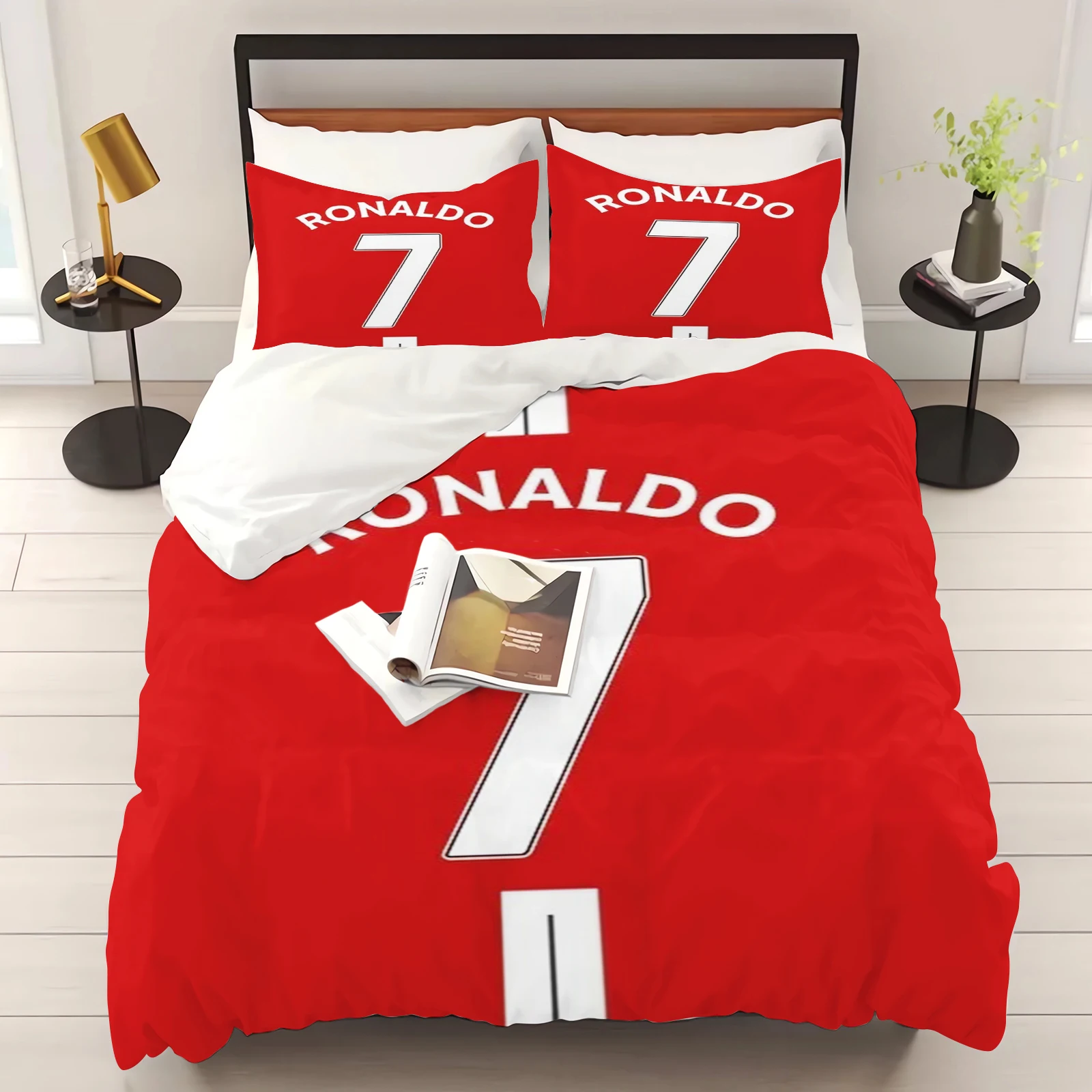 

Комплект постельного белья с 3D-принтом «Футбольная звезда» для детей, 3 предмета: 1 пододеяльник, размер King Size