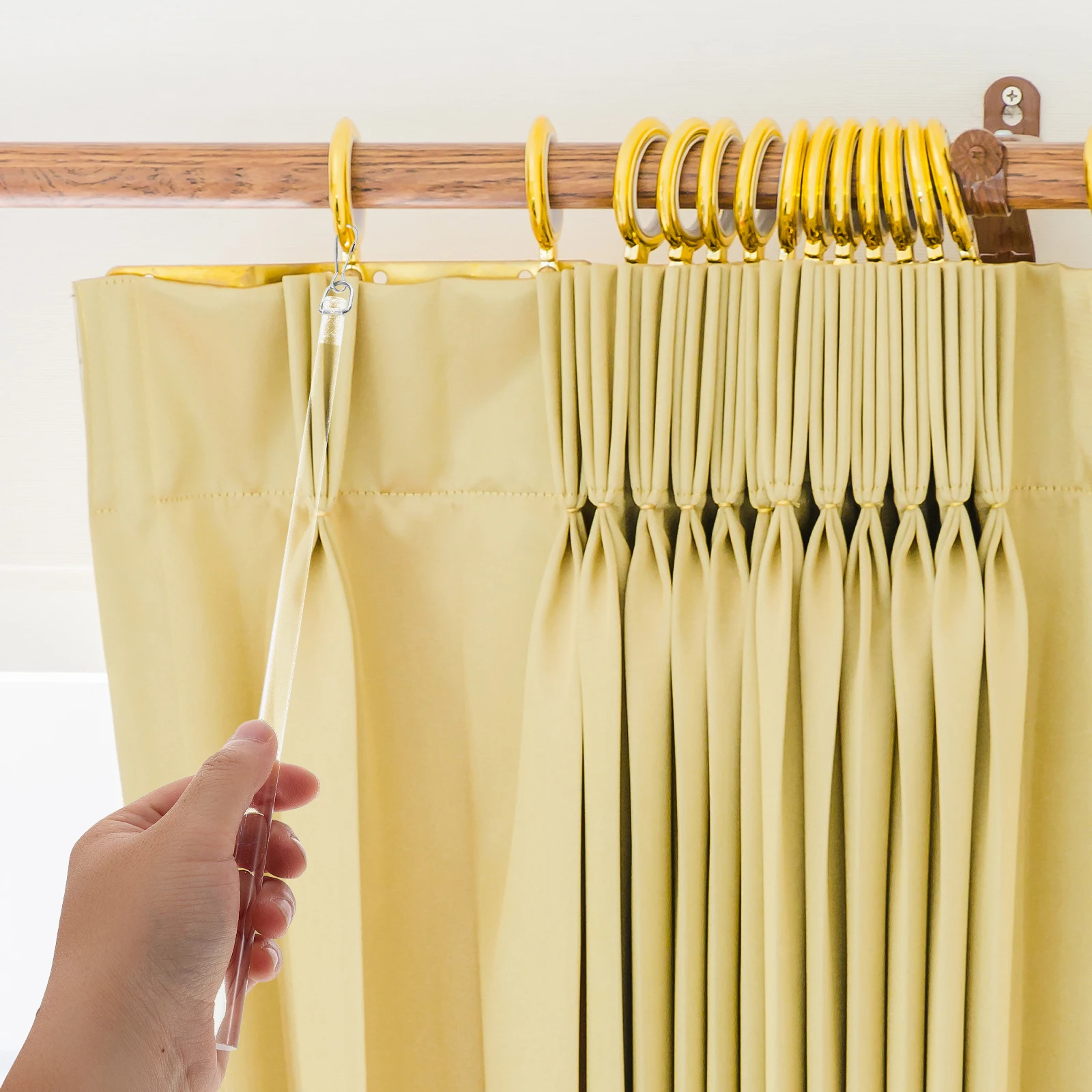 

2pcs Clear Acrylic Curtain Pull Rods 30Cm Transparent Blind Wand With Hook Replacement For Window Shade Opener Lightweight Easy