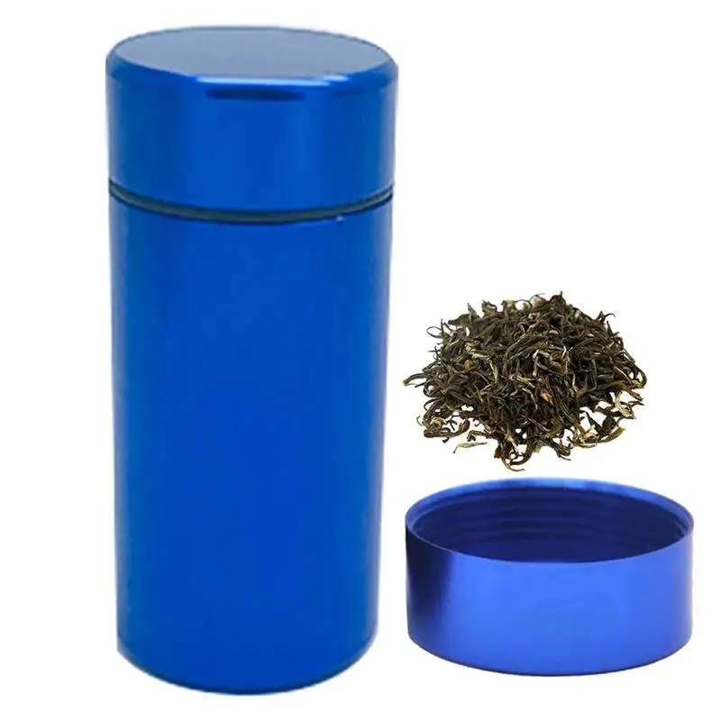 Tea Tin Portable Loose Leaves Tea Tin Containers with Airtight Lids Small Kitchen Canisters for Tea Coffee Sugar