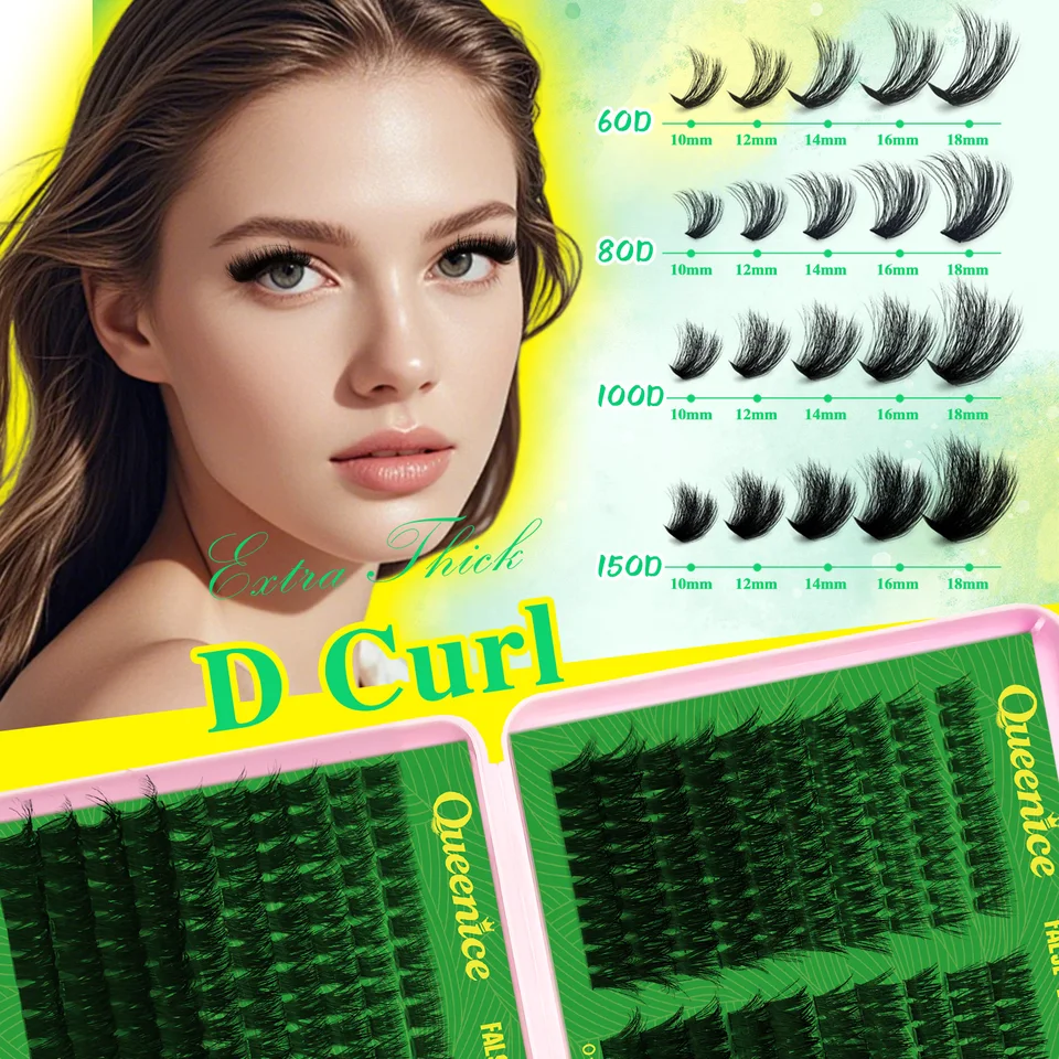 600pcs Kit de Rizos de Pestañas DIY - 60D 80D 100D 150D, Largo 10-18mm Mezcla | Postizas Naturales Reutilizables para Muñeca 6