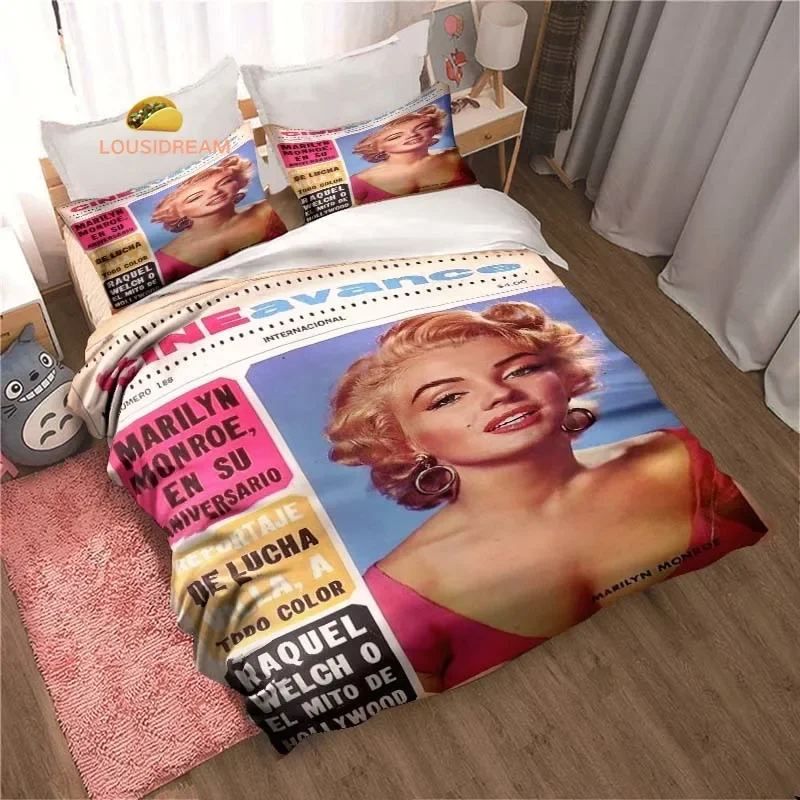 

Singer M-Marilyn Monroe Sheets Quilt Covers Bedding Dormitory Sheets Three-piece Bedding Set Three-piece Soft Warm Bedding Set