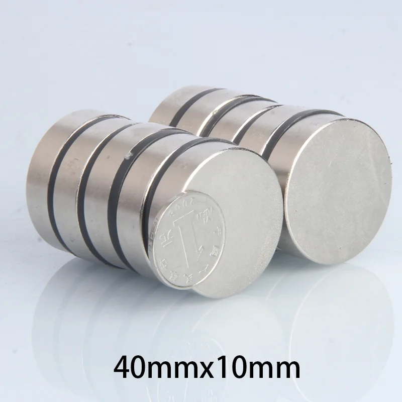 1/2/3/5PCS 40x10mm Neodymium Magnet 40mm x 10mm NdFeB N35 Round Super Powerful Strong Permanent Magnetic Disc