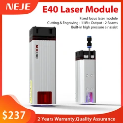 Neje Cnc E40 Laser 11W + Output Vaste-Focus Laser Module Snijden En Carving 2 Beam Gebouwd-in Hoge Druk Air Assist Diy Machine