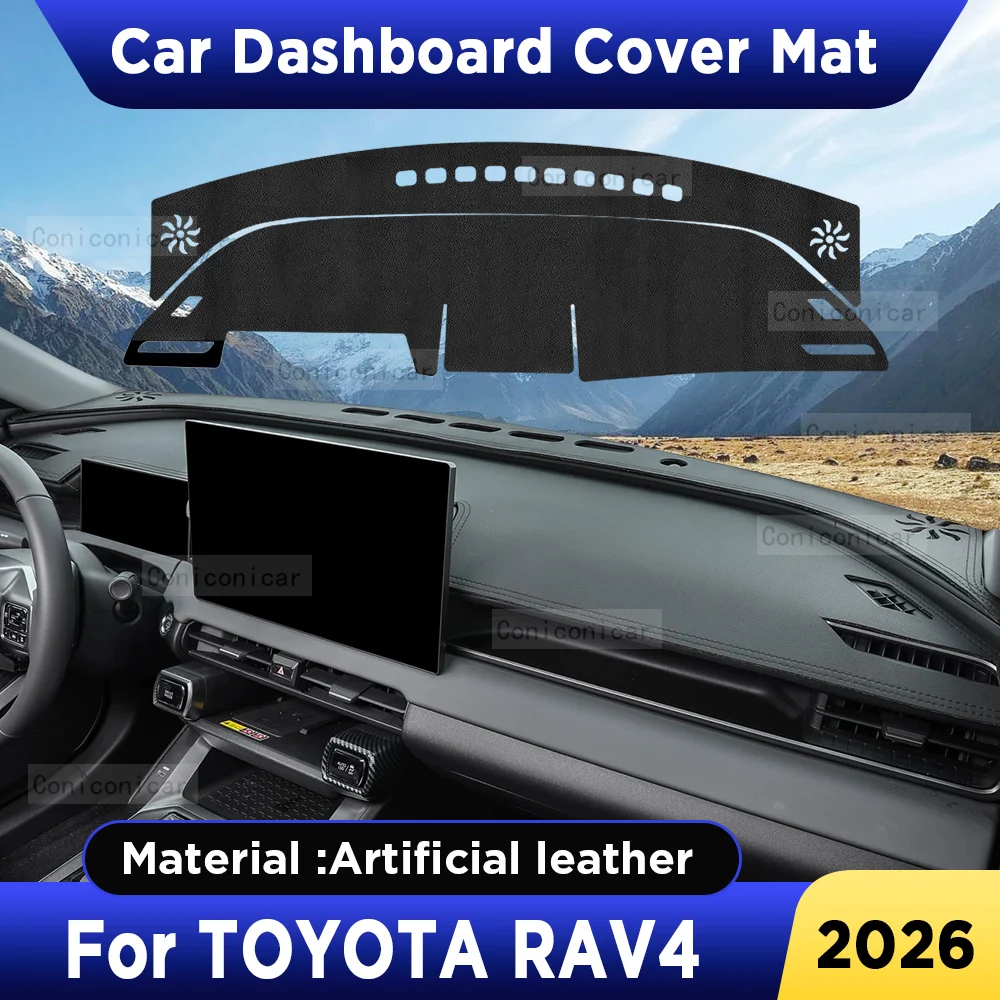 

For TOYOTA RAV4 2026 Car Dashboard Cover Mat Dash Board Sun Shade Pad Artificial Leather sun-proof Accessories