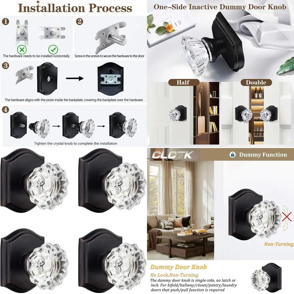 

Набор из 4-х дверных ручек из бронзы с эффектом состаривания (Oil Rubbed Bronze) для шкафов и складных дверей