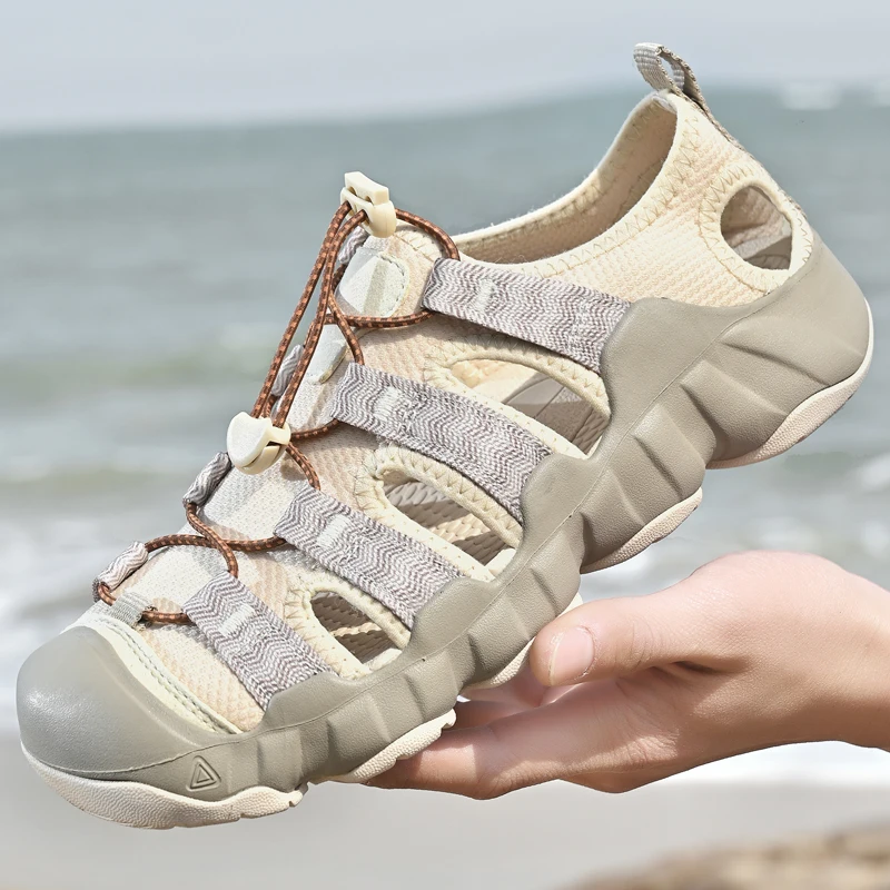 Men's Summer Outdoor Sandals Breathable Hiking Shoes Waterproof Beach Men's Sandals Camping Hiking Sneakers Unisex Couple Shoes 2026 New Model