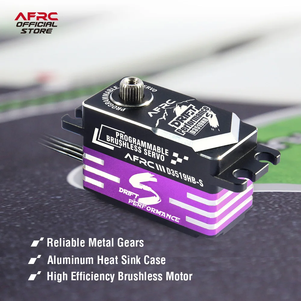 AFRC-D3519HB-S Purple Programmable HV Brushless Low Profile Servo For YOKOMO HSP 1/18,1/10, Drift RC Car DIY Assembly Upgrading