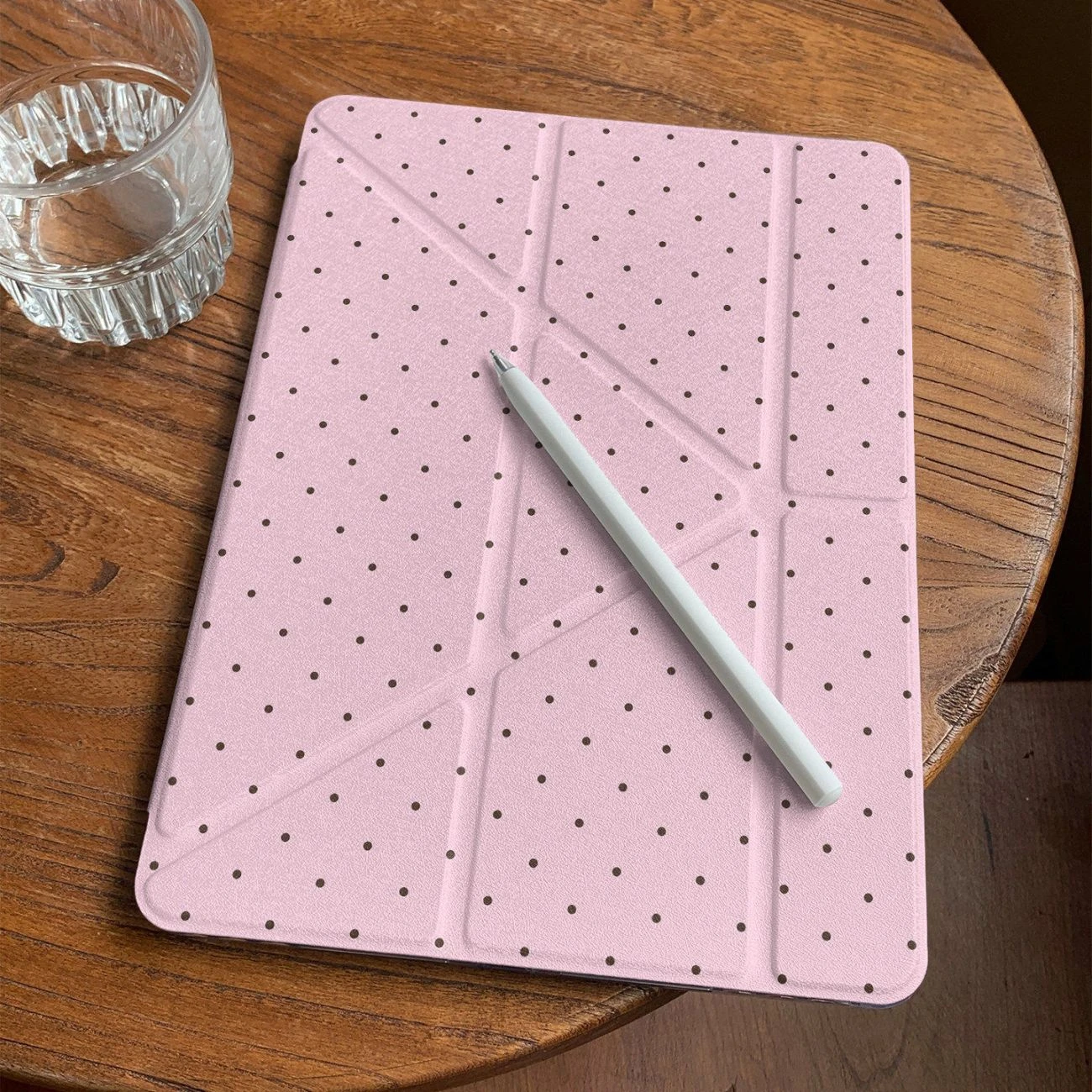 Y2K Cute Polka Dot Pink Tablet Case For iPad Pro 11 12.9 13 A16 M2 M4 M3 M5 Shell 10.2 5/6/7/8/9/10/11th Mini Air 3 4 5 6 Cover