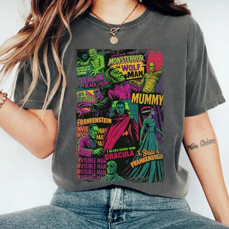 Universal Monsters Vintage Retro Horror T-Shirt