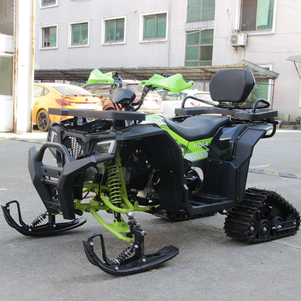 ATV 200cc 2WD Snowmobile Track 4-Stroke Automatic Chain Drive with 120km Range for Ski Resort & Outdoor Sports