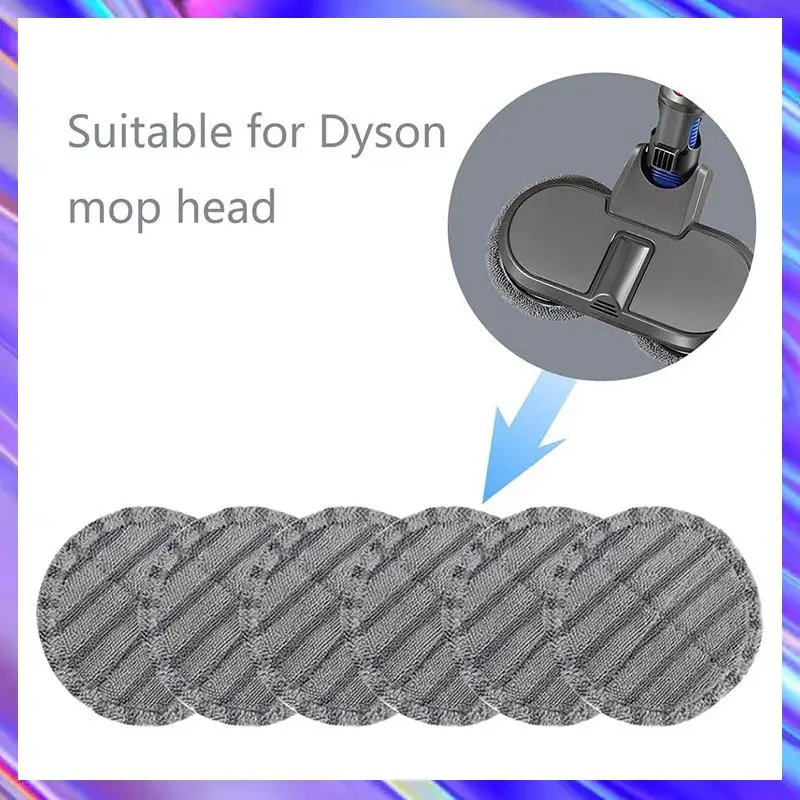 AD24 6 Buah Suku Cadang Pengganti dari Kain Pel Kepala Sikat Serat Mikro Bantalan Pel untuk Aksesori Penyedot Debu Dyson V7 V8 V10 V11