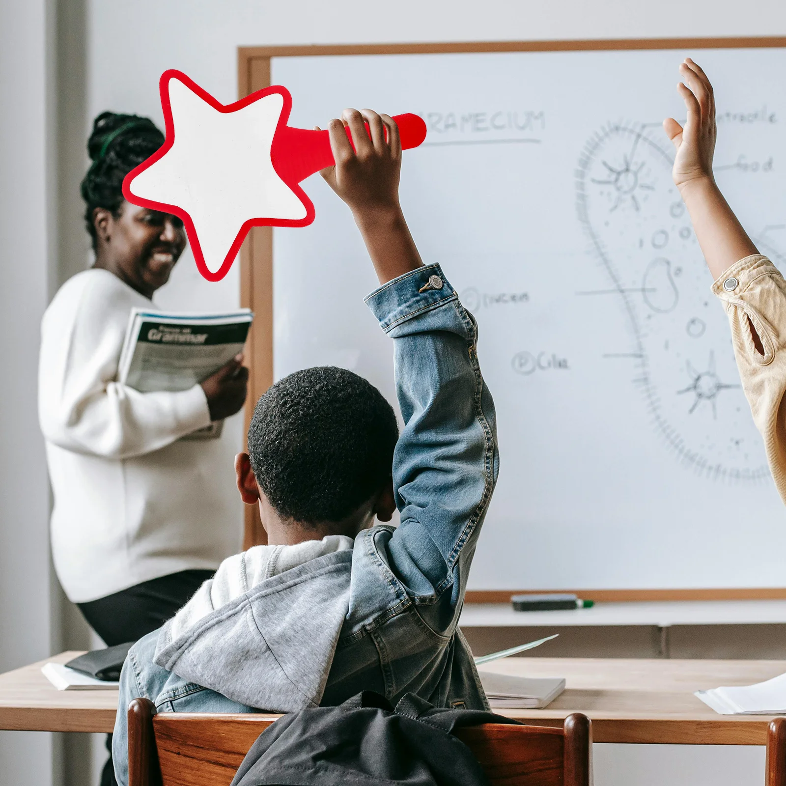 

Blank DIY Paddle Portable Scoreboard Small Handheld Whiteboard Dry Erase Paddle Classroom Voting Auction Bidding Paddles