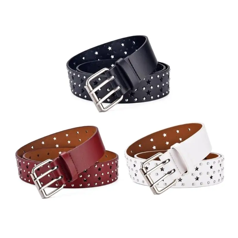 

Fashion Hot Girls Double Pin Buckle Waist Straps Multi-color Belt All-Match Coat Dress Ladies Thin Formal Waistband